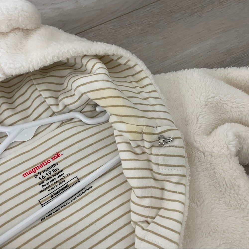 Magnetic Me Onepiece minky magnetic pram Cream size 6-9 months soft lounge snow - Picture 3 of 4
